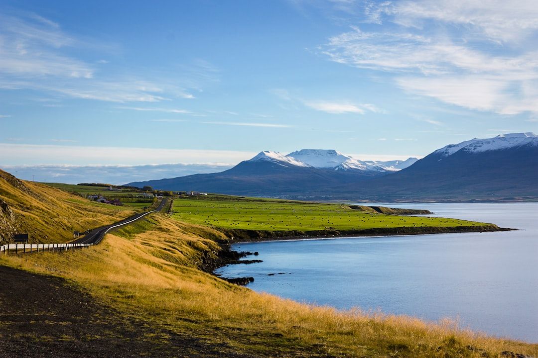 Hiker on a mountain trail in Iceland.